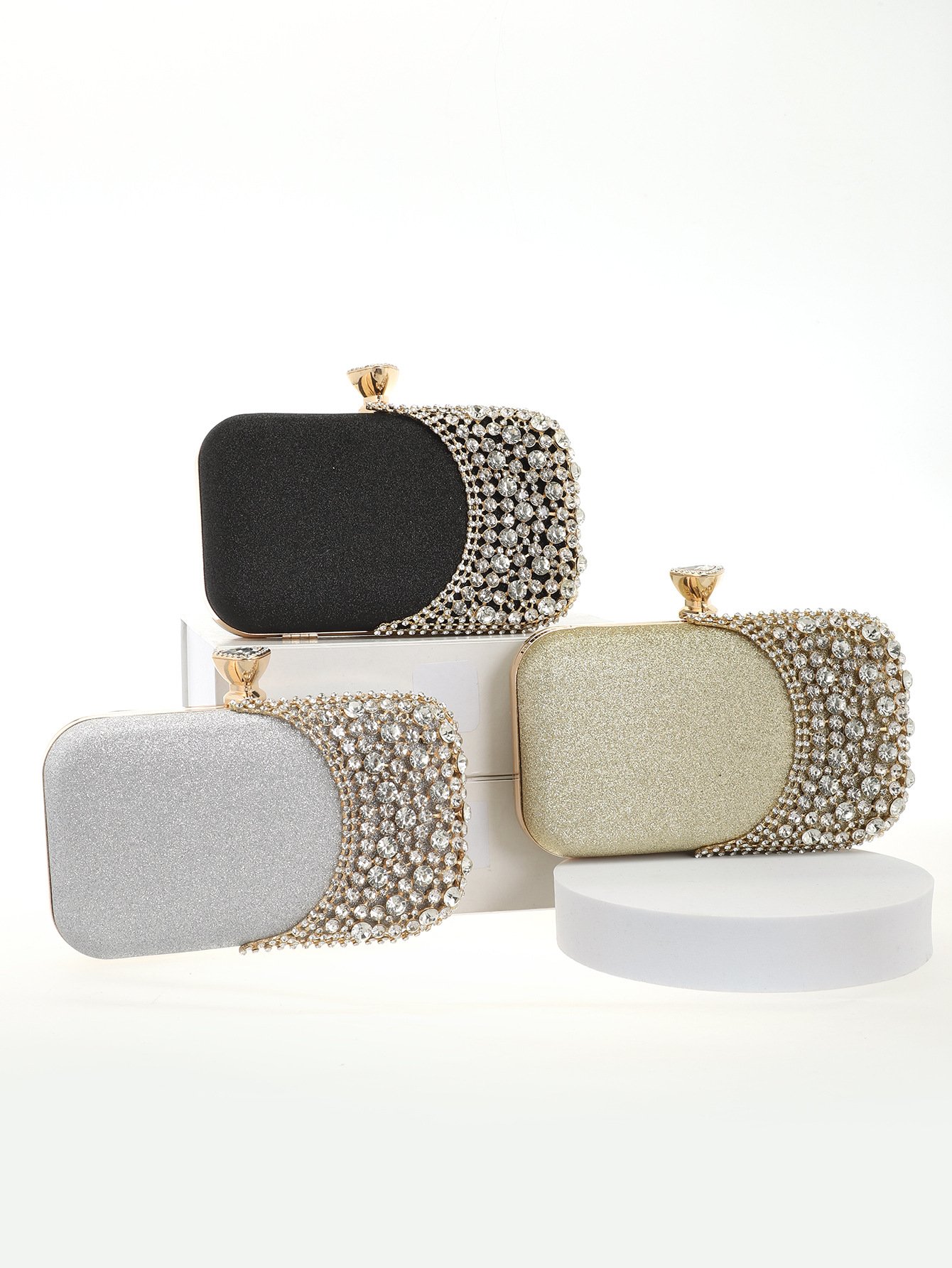 Evening Clutch — Half-Light Rhinestone Frame