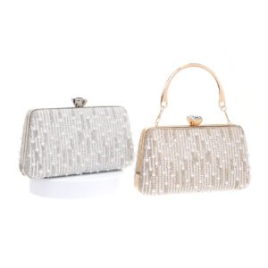Evening Clutch — Beaded Arc Handle