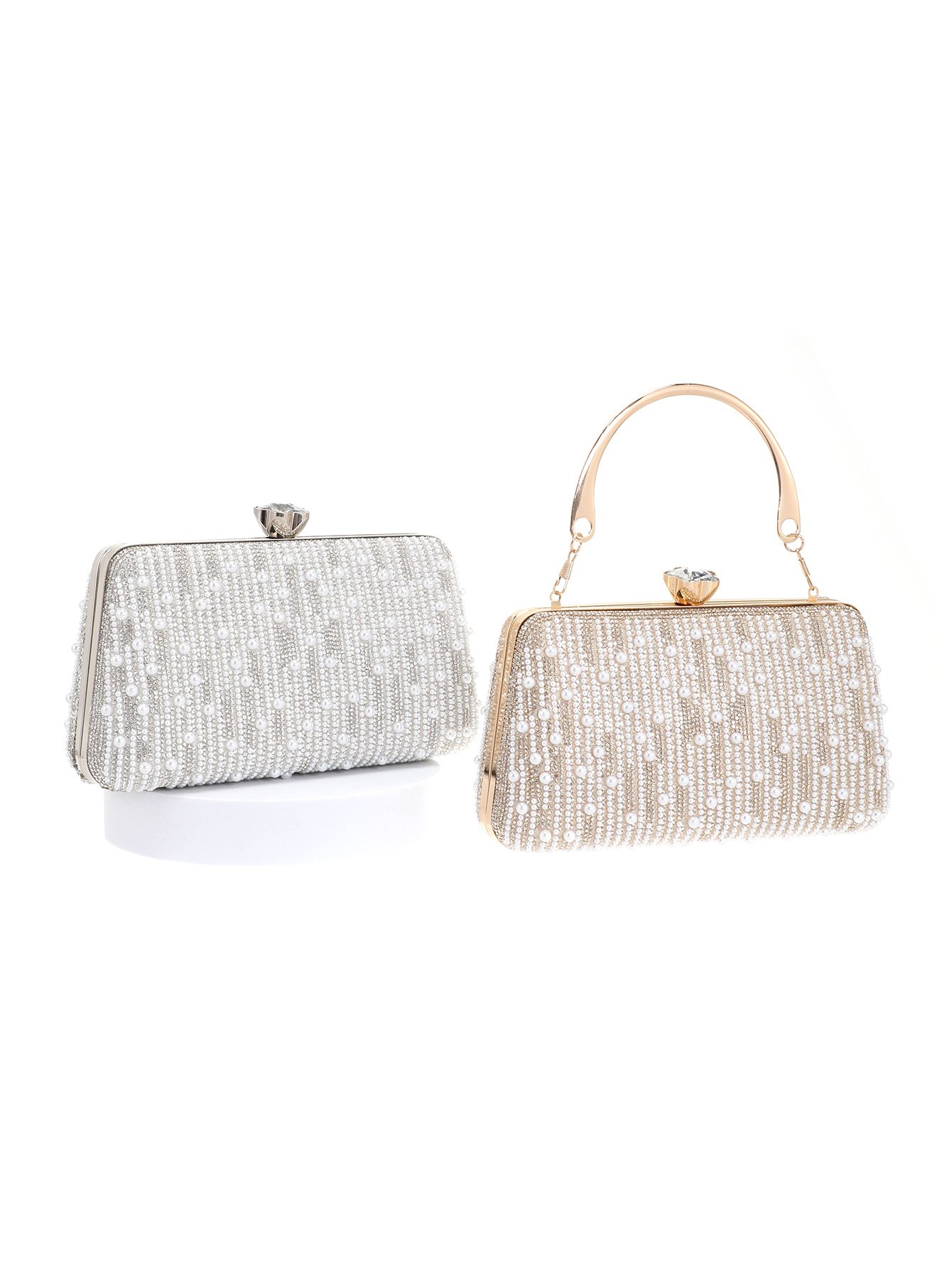Evening Clutch — Beaded Arc Handle