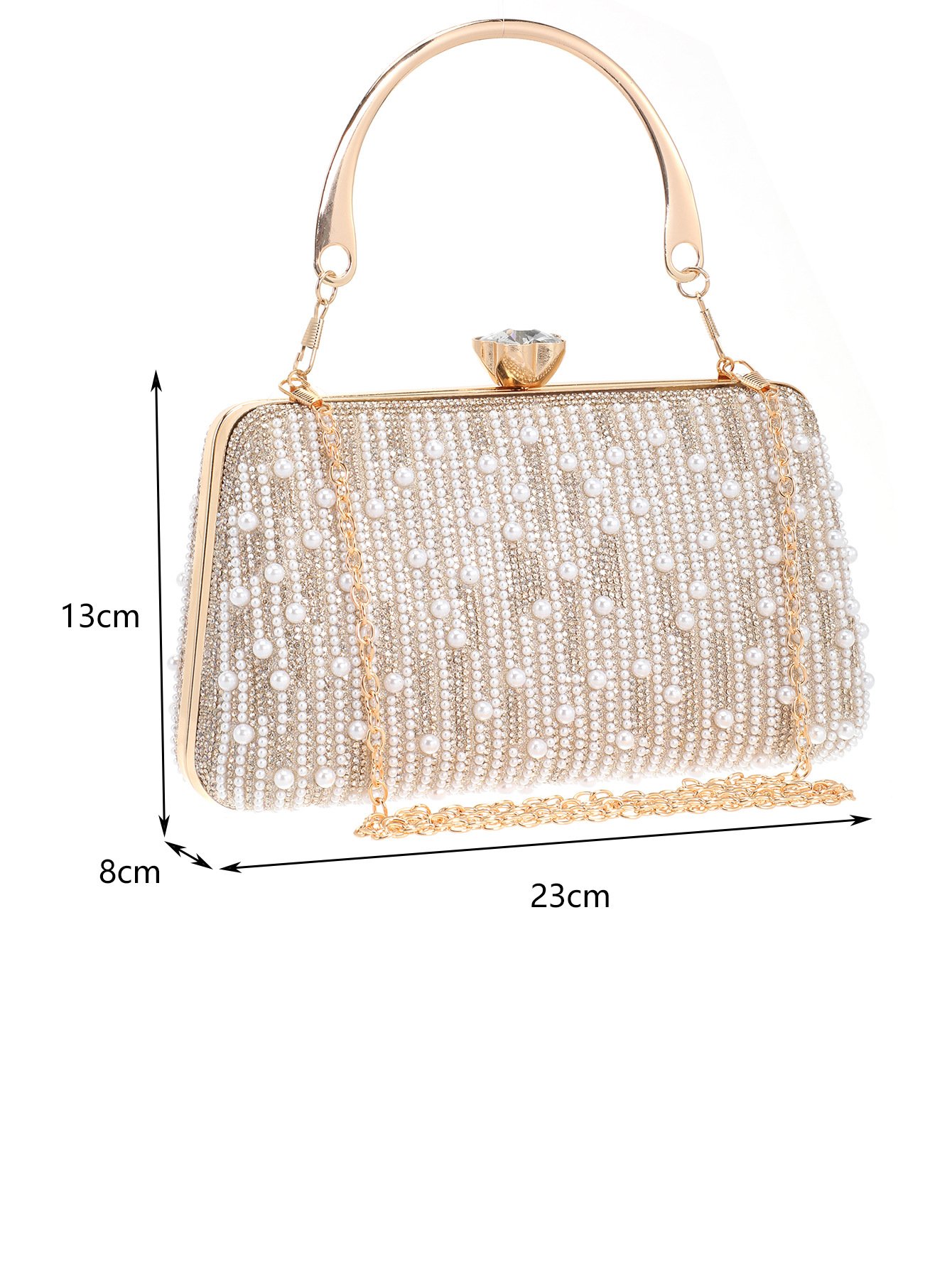 Evening Clutch — Beaded Arc Handle
