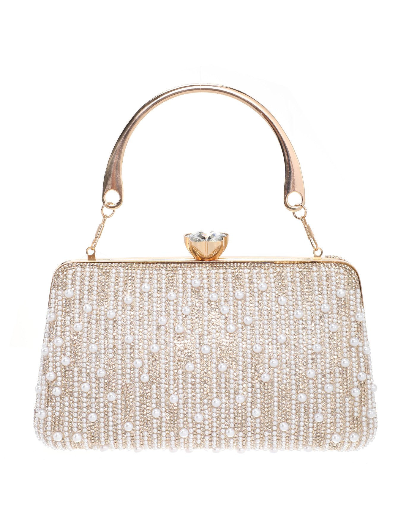 Evening Clutch — Beaded Arc Handle